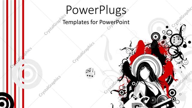  Presentation with abstract music - Abstract depiction of a lady with an ace and musical symbols