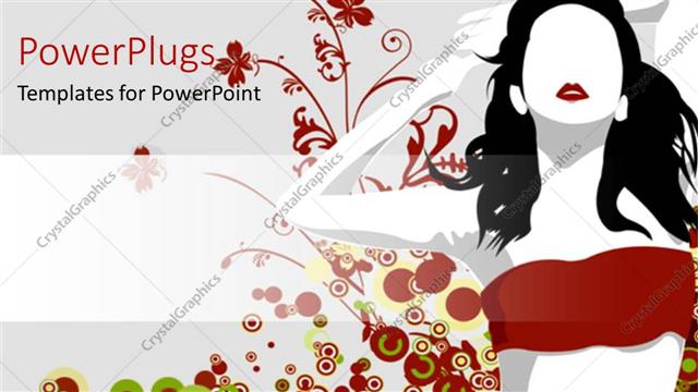  Presentation with abstract red - Abstract depiction of a lady on a red flower background