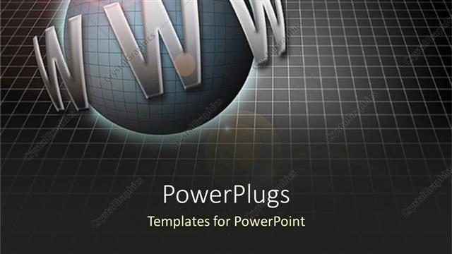  Presentation with www - Abstract depiction with large www text and a shinning globe