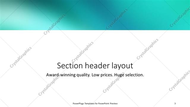 Section Header presentation slide layout