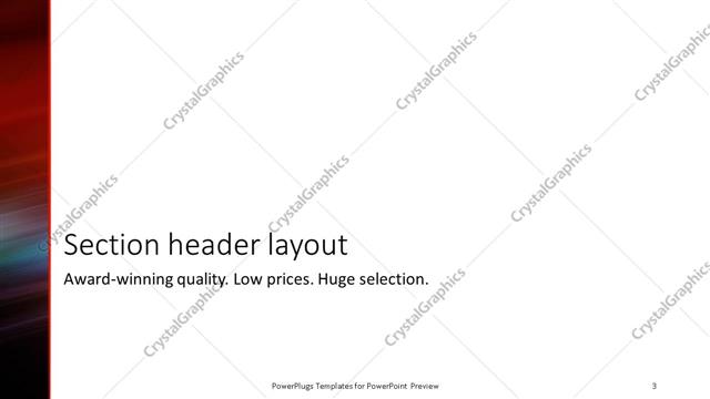 Section Header presentation slide layout