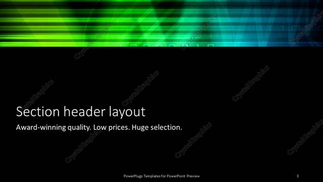 Section Header presentation slide layout