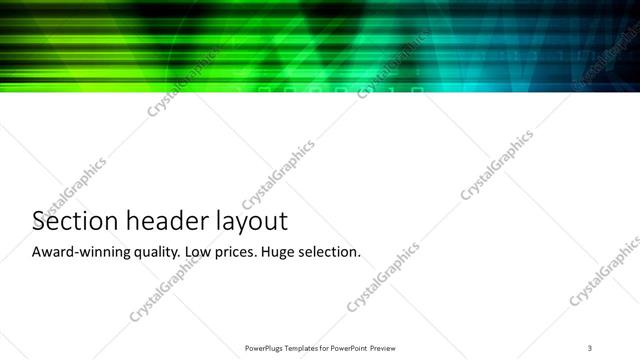 Section Header presentation slide layout