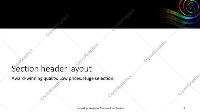 Section Header presentation slide layout