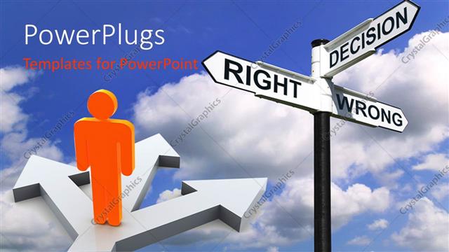  Presentation with arrows - Abstract depiction of an orange human standing on three arrows