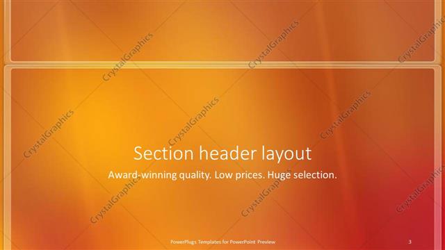 Section Header presentation slide layout