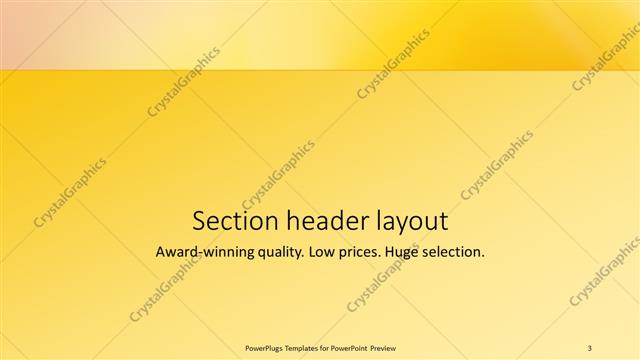 Section Header presentation slide layout