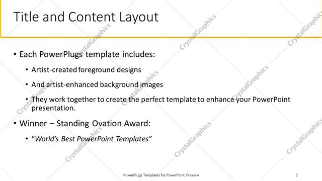 Title and Content presentation slide layout
