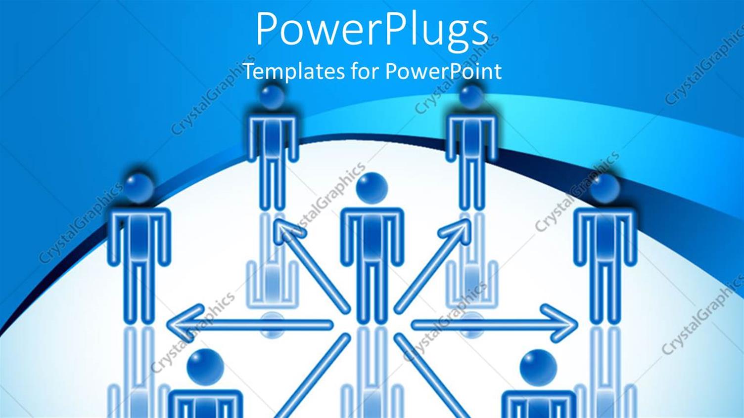 Featuring Abstract Depiction of Six Humans and One at the Center with Arrows