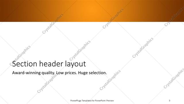Section Header presentation slide layout