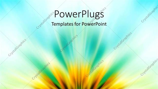  Presentation with blurred vision - Abstract depiction of sunflower on blue background, blurred vision of sunflower