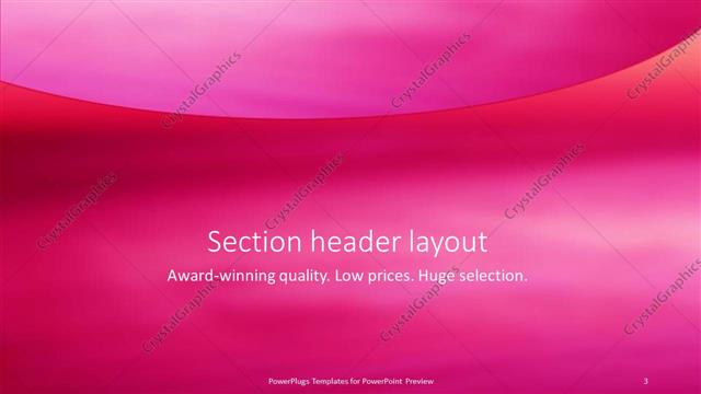 Section Header presentation slide layout