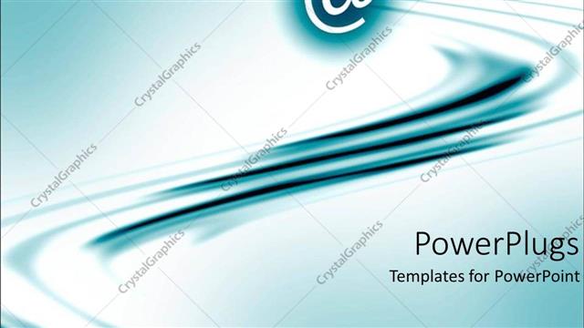  Presentation with communication - Abstract depiction of @ text with blue lines attached to it