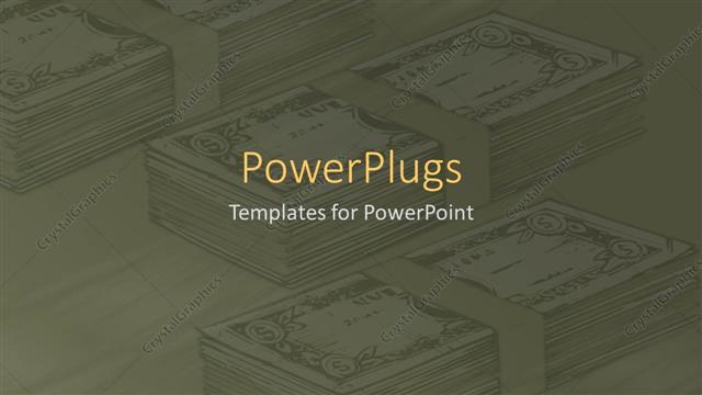  Presentation with finance - An abstract depiction of three bundles of dollar bills