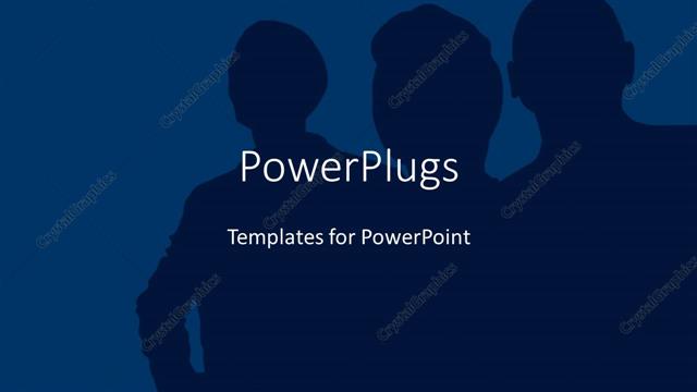  Presentation with corporate - Abstract depiction of three humans standing on blue background