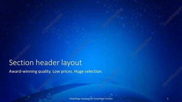 Section Header presentation slide layout