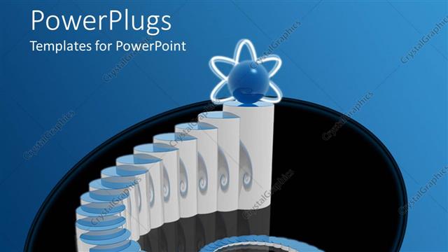  Presentation with stairs - Abstract depiction of white beautiful stairs on black background