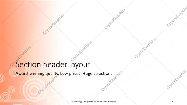 Section Header presentation slide layout