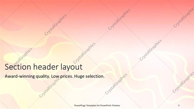 Section Header presentation slide layout