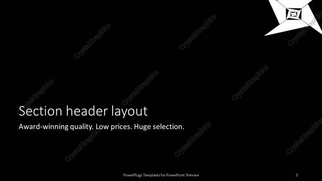Section Header presentation slide layout