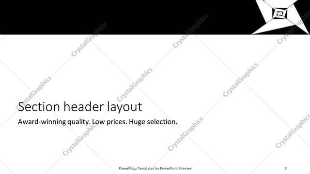 Section Header presentation slide layout
