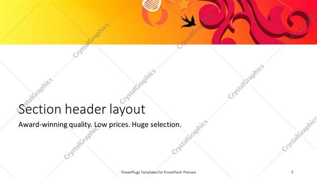 Section Header presentation slide layout