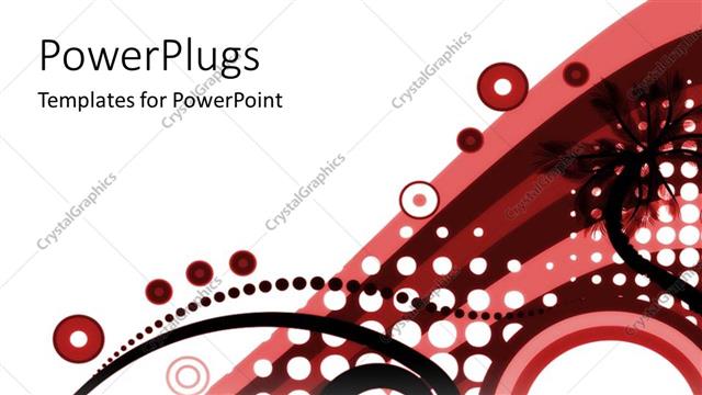  Presentation with abstract circles - Abstract design with maroon circles and wavy lines in maroon background