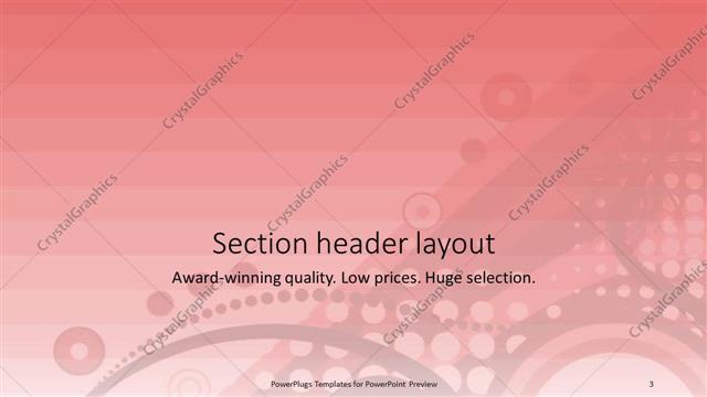 Section Header presentation slide layout