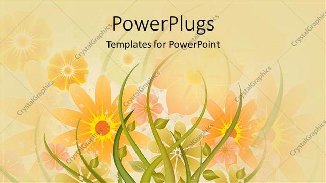  Presentation with colorful flower - Abstract design of a plant with colorful flowers at the background