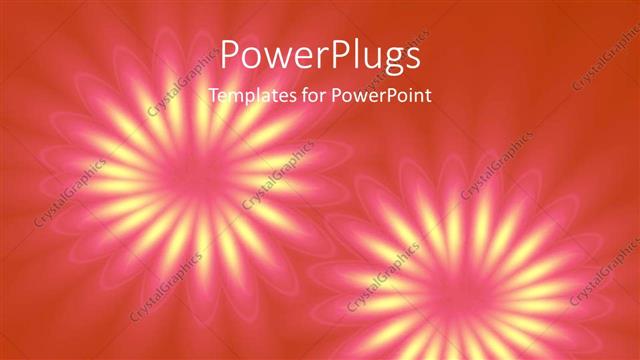  Presentation with orange abstract - An abstract design of two flowers on an orange background