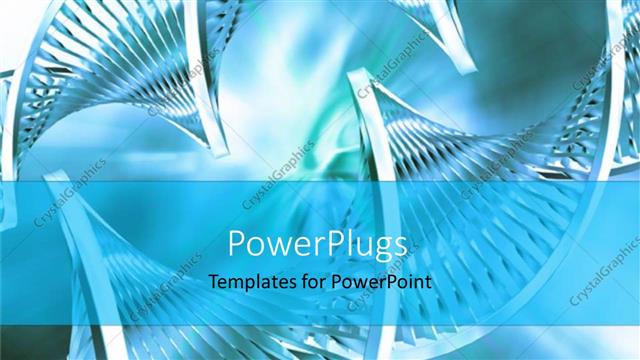  Presentation with light blue dna - Abstract DNA strand silver metallic steel DNA strands on light blue background