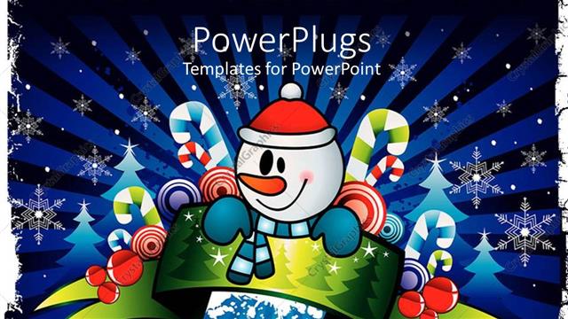  Presentation with candy - Abstract drawing of a snow man with candy in a celebration mood