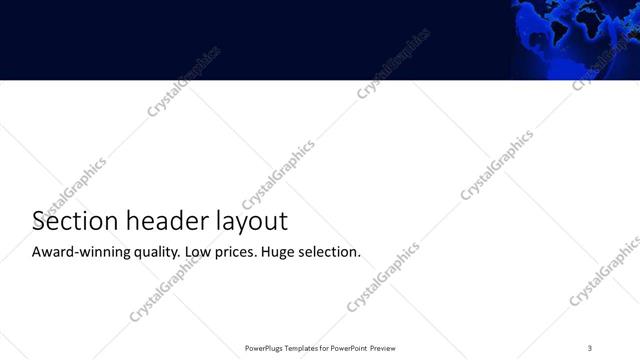 Section Header presentation slide layout
