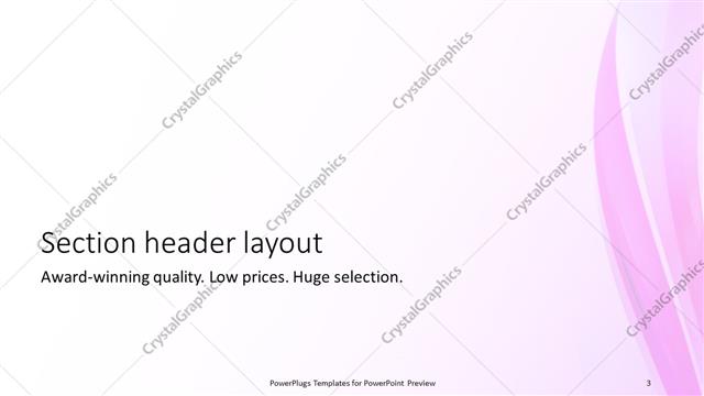 Section Header presentation slide layout