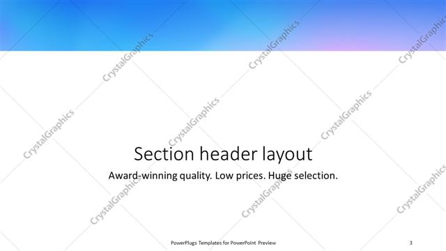 Section Header presentation slide layout