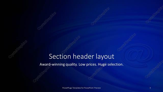 Section Header presentation slide layout