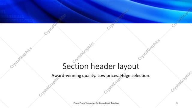 Section Header presentation slide layout