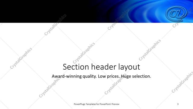 Section Header presentation slide layout