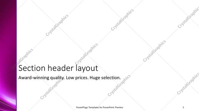 Section Header presentation slide layout