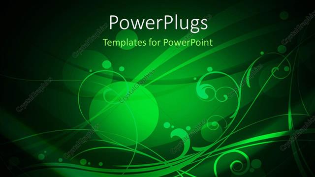  Presentation with green circles - Abstract floral background with circles and folds on green background