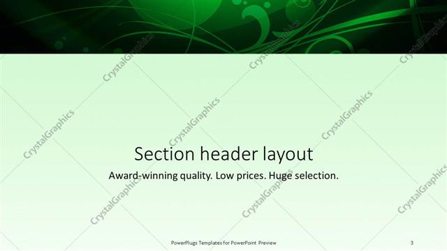 Section Header presentation slide layout