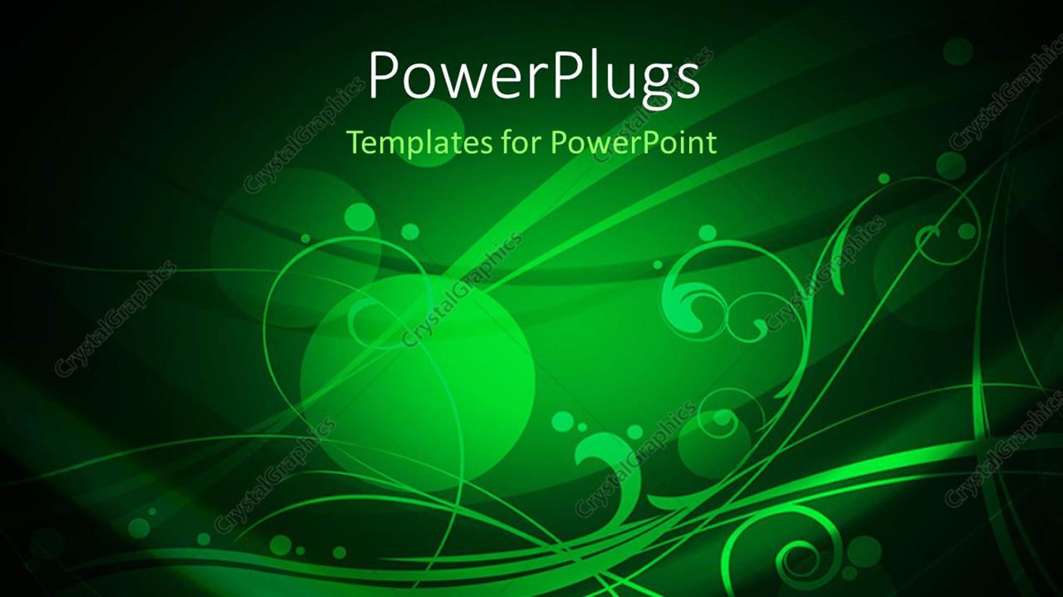 Featuring Abstract Floral Background with Circles and Folds on Green Background