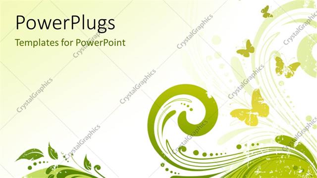  Presentation with floral abstract - Abstract floral background element and butterflies on green background