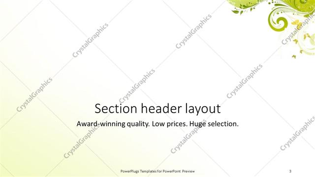 Section Header presentation slide layout