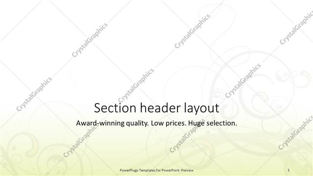 Section Header presentation slide layout