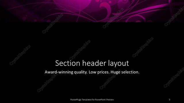 Section Header presentation slide layout