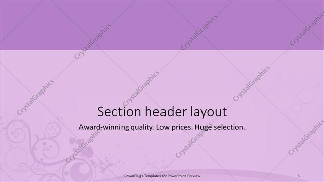 Section Header presentation slide layout