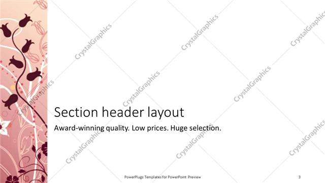 Section Header presentation slide layout