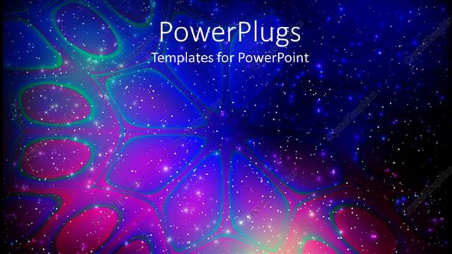  Presentation with abstract light - Abstract flower in light, stars on galaxy sky, blue, pink, black background