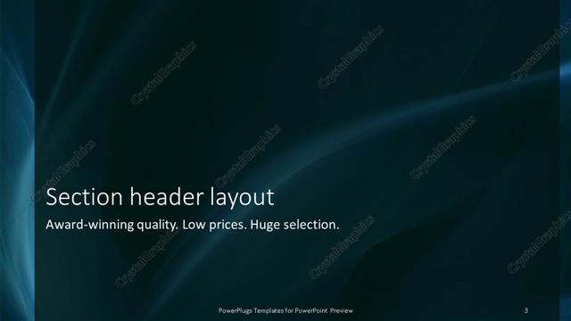 Section Header presentation slide layout